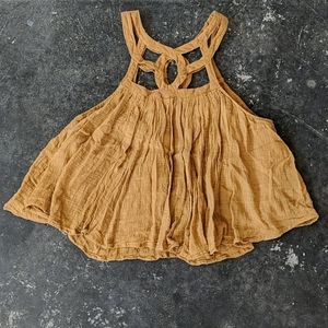 FREE PEOPLE ONE gold top